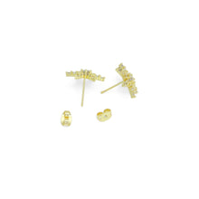 Load image into Gallery viewer, Clear CZ Snowflake Stud Earrings, Sku#A414
