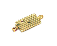 Load image into Gallery viewer, Teardrop CZ Rectangle Charm, Sku#LK585