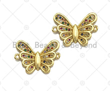 Load image into Gallery viewer, Colorful CZ Micro Pave Butterfly Connector, Cubic Zirconia Butterfly Connector, Bracelet Necklace Findings, 15x20mm, SKU#LK64