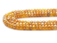 Load image into Gallery viewer, Mystic Natural Yellow Banded Agate Rondelle Faceted Beads, Sku#UA292