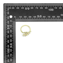 Load image into Gallery viewer, Clear CZ Wheat leaf Statement Adjustable Ring, Sku#A492
