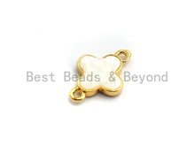 Load image into Gallery viewer, 100% Natural White Shell Clover Connector for Earring/Bracel