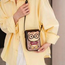 Load image into Gallery viewer, Women's Cartoon Crossbody Phone Bag - Western Style Color Block Design