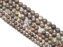 Load image into Gallery viewer, Natural Ocean Jasper Round Smooth Beads, Red Green Brown Matrix, Sku#U1325