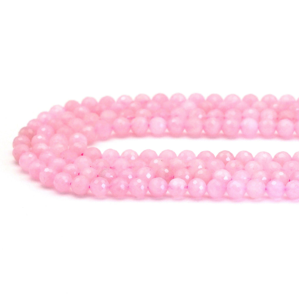 Genuine Madagascar Rose Quartz Round Faceted Beads, Sku#U172