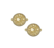 Load image into Gallery viewer, CZ Gold Evil Eye Star Lucky Round Connector Charm, Sku#LK768
