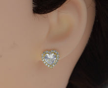 Load image into Gallery viewer, CZ Heart Earring, Sku#LD206