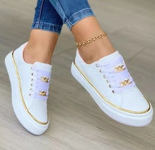 Load image into Gallery viewer, Women's Chain Flat Loafers | PU Leather Round-Toe Walking Shoes