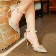 Load image into Gallery viewer, Women's Cutout Platform Sandals | Waterproof Open-Toe Metallic Heels