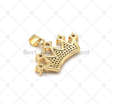 Load image into Gallery viewer, CZ Micro Pave Crown Shape Pendant, 18K Gold Filled Big CZ Cr