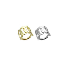 Load image into Gallery viewer, Gold Silver Wide Oval Link Adjustable Ring, Sku#A308