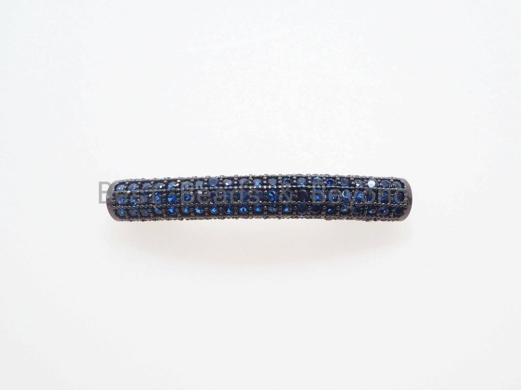 CZ Micro Pave Half Full Curve Tube for Bracelet, Purple/Fuchsia/Green/Bronze/Cobalt/Orange CZ Separator Tube, 32x5mm Tube Beads, sku#G401