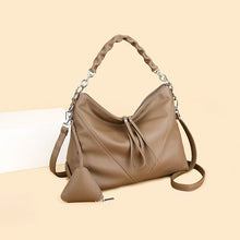 Load image into Gallery viewer, Women's Genuine Leather Chain Shoulder Crossbody Bag with Triangle Pouch