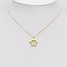 Load image into Gallery viewer, Gold Silver CZ Paw Print Charm, Sku#LK908