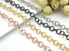 Load image into Gallery viewer, 11mm Chunky Linked Chain by Yard, Gold Brass Chain, E508