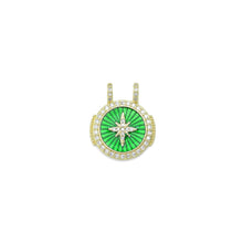 Load image into Gallery viewer, Clear CZ Green North Star Charm Pendant, Sku#FH239