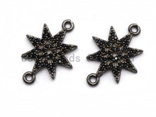 Load image into Gallery viewer, Black CZ Pave On Black Micro Pave Star Connector, Sku#A94