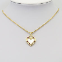 Load image into Gallery viewer, Pearl CZ Heart Charm, Sku#LX301