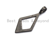 Load image into Gallery viewer, CZ Micro Pave Hollow out Rhombus Shape Pendant, Rhombus Frame Shape Pendant Charm, Earrings Necklace Bracelets Making Charm,20x45mm, sku #X3