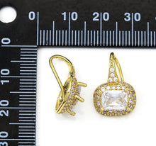 Load image into Gallery viewer, Rectangle CZ On Oval Everyday Hoop Earrings, Sku#B222