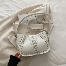 Load image into Gallery viewer, Studded Underarm Crossbody Bag – Minimalist PU Leather Shoulder Bag for Women