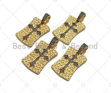 Load image into Gallery viewer, CZ Micro Pave Dual Color Cross On Shield Pendant, Sku#L281