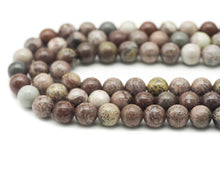 Load image into Gallery viewer, Natural Red Grass Flower Jasper Round Smooth Beads, Sku#U1331c