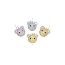 Load image into Gallery viewer, Clear Pink CZ Bear Head Shape Charm, Sku#A154