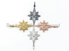 Load image into Gallery viewer, CZ Micro Pave Long North Star Pendant, Cubic Zirconia Pendant,48x25mm, sku#F216