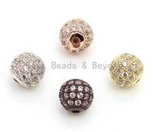 Load image into Gallery viewer, CZ Micro Pave Round Ball Bead, Cubic Zirconia Pave Beads, Shamballa Ball beads, CZ Pave Ball 4,6,8,10,12,16,18,24mm,sku#G306