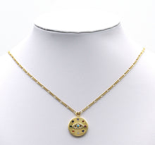 Load image into Gallery viewer, Gold Colorful CZ Evil Eye On Round Coin Charm, Sku#LX98