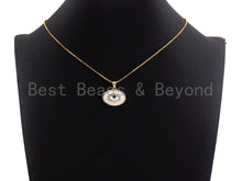 Load image into Gallery viewer, Enamel Colorful Oval Evil Eye With Eyelash Pendant,18x21mm,sku#F1034C