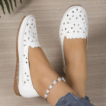 Load image into Gallery viewer, Women's Breathable Hollow-out Casual Flat Shoes | Floral PU Slip-On