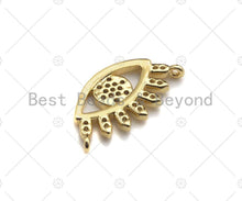 Load image into Gallery viewer, Clear CZ Micro Pave Evil Eye With Long Eyelash Shaped Pendant/Charm, Sku#L300