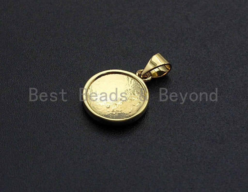 Gold Five Point Star On Colorful Enamel Round Coin Pendant, 18K Gold Filled Enamel Charm, Necklace Bracelet Pendant Charm,13x16mm,Sku#F1039