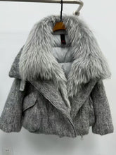 Load image into Gallery viewer, Womens Down Jacket With A Luxurious Cashmere Fur And Raccoon-Fur Collar