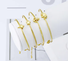 Load image into Gallery viewer, Thin Star Anchor Elephant Bangle, O108C