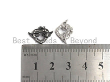 Load image into Gallery viewer, CZ Micro Pave Heart With Wings Shaped Pendant/Charm, Cubic Zirconia Pendant Charm,11x15mm,sku#F922