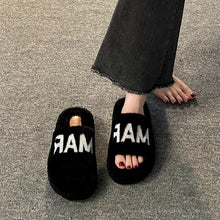 Load image into Gallery viewer, Women's French Fairy-Style Plush Flat Slippers – Soft Cotton Lining, Non-Slip Rubber Sole, Floral Design
