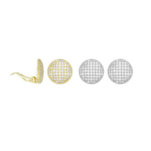 Load image into Gallery viewer, CZ Gold Sillver Round Cirle Click On Earrings, Sku#A373