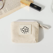 Load image into Gallery viewer, Waffle Texture Wristlet Bag – Minimalist Cotton Wristlet Pouch | Sarah Express
