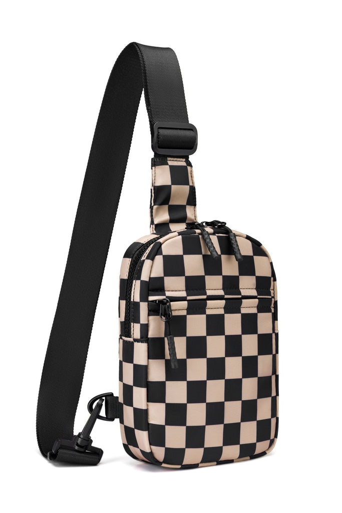 Waterproof Plaid Crossbody Bag - Lightweight Travel Sling Bag for Women & Men