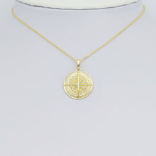 Load image into Gallery viewer, Gold North Star Compass Coin Charm Pendant, Sku#LK1023