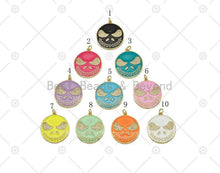 Load image into Gallery viewer, Enamel Skull Charm, Skull Pendant, Halloween Jewlery, sku#F1452