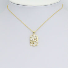 Load image into Gallery viewer, Baguette CZ Flower Rectangle Charm Pendant, Sku#LK1121