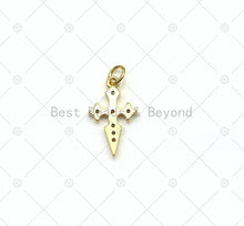 Load image into Gallery viewer, CZ Micro Pave Cross Shape Pendant, 18K Gold Filled Sword Charm, Necklace Bracelet Charm Pendant,Sku#LK504