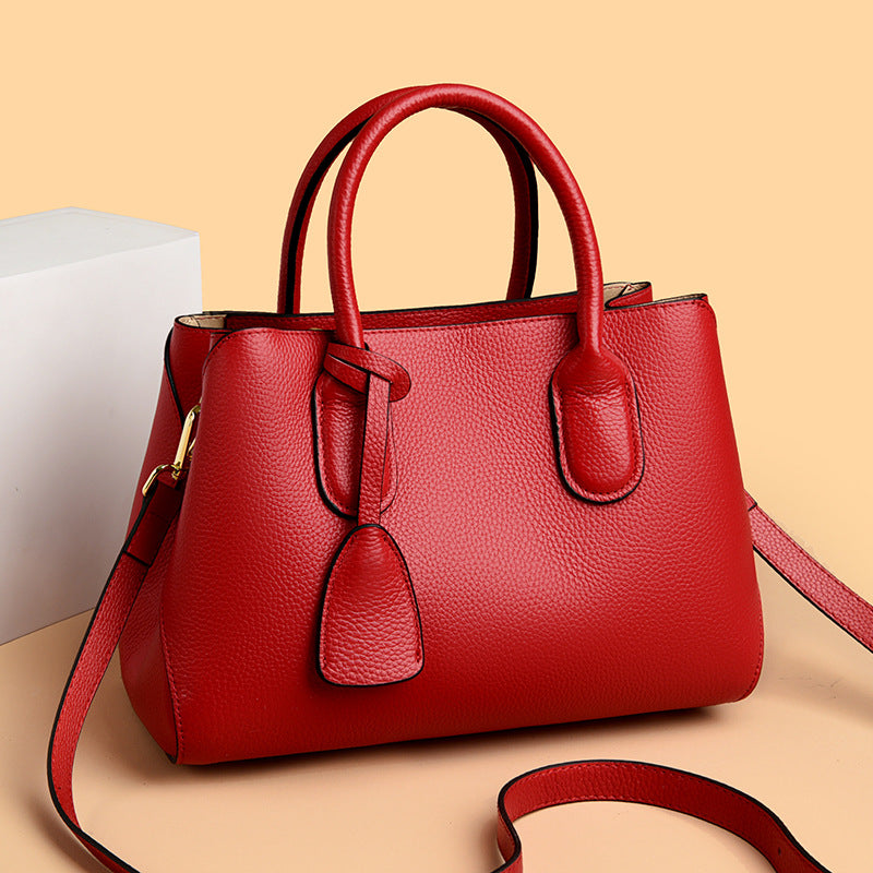 Multifunctional Genuine Leather Tote Bag – Work & Commute | Black, Red, Khaki