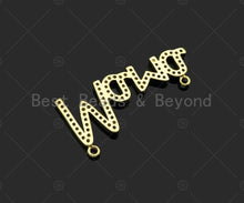 Load image into Gallery viewer, Gold Filled CZ Micro Pave Mama Word Pendant, 18K Gold Filled Mama Charm, Mother's Day Gift, Necklace Bracelet Pendant, 39x18mm,Sku#LD91