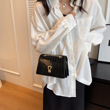 Load image into Gallery viewer, Crocodile-Print Chain Crossbody Bag