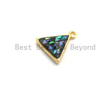 Load image into Gallery viewer, 100% Natural Abalone Shell Triangle Shape Pendant/Charm, Abalone Jewelry, Shell Jewelry, Beach Jewelry,  11x12mm,SKU#Z310